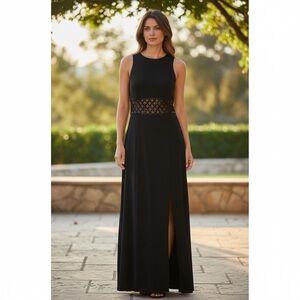 Vintage Faviana Elegant Black Sleeveless Dress